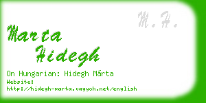 marta hidegh business card