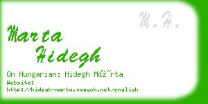 marta hidegh business card